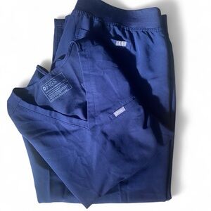 FIGS SIZE XXL NAVY BLUE High Waisted Livingston Basic Scrubs Set STRAIGHT LEG